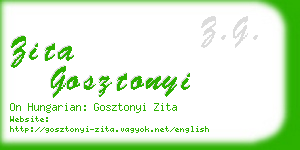 zita gosztonyi business card